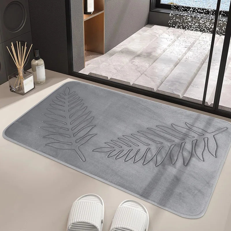 Alfombra de baño viscoelástica antideslizante, extra suave y cómoda