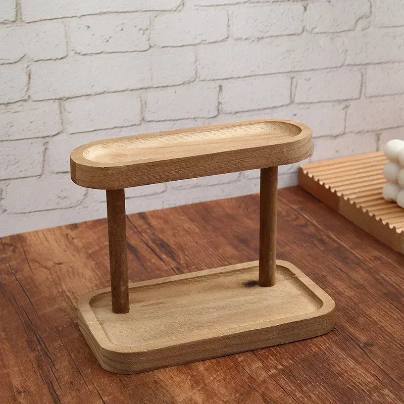 Estante de Madera de 2 Niveles
