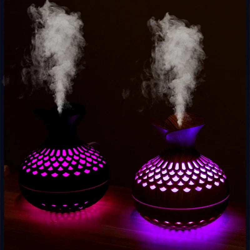 Mini Humidificador USB – 300 ml, Forma de Jarrón con Luces Nocturnas