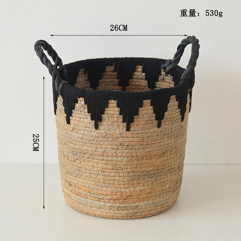 Canasto Decorativo de Algas Marinas Naturales – Macetero Grande Tejido