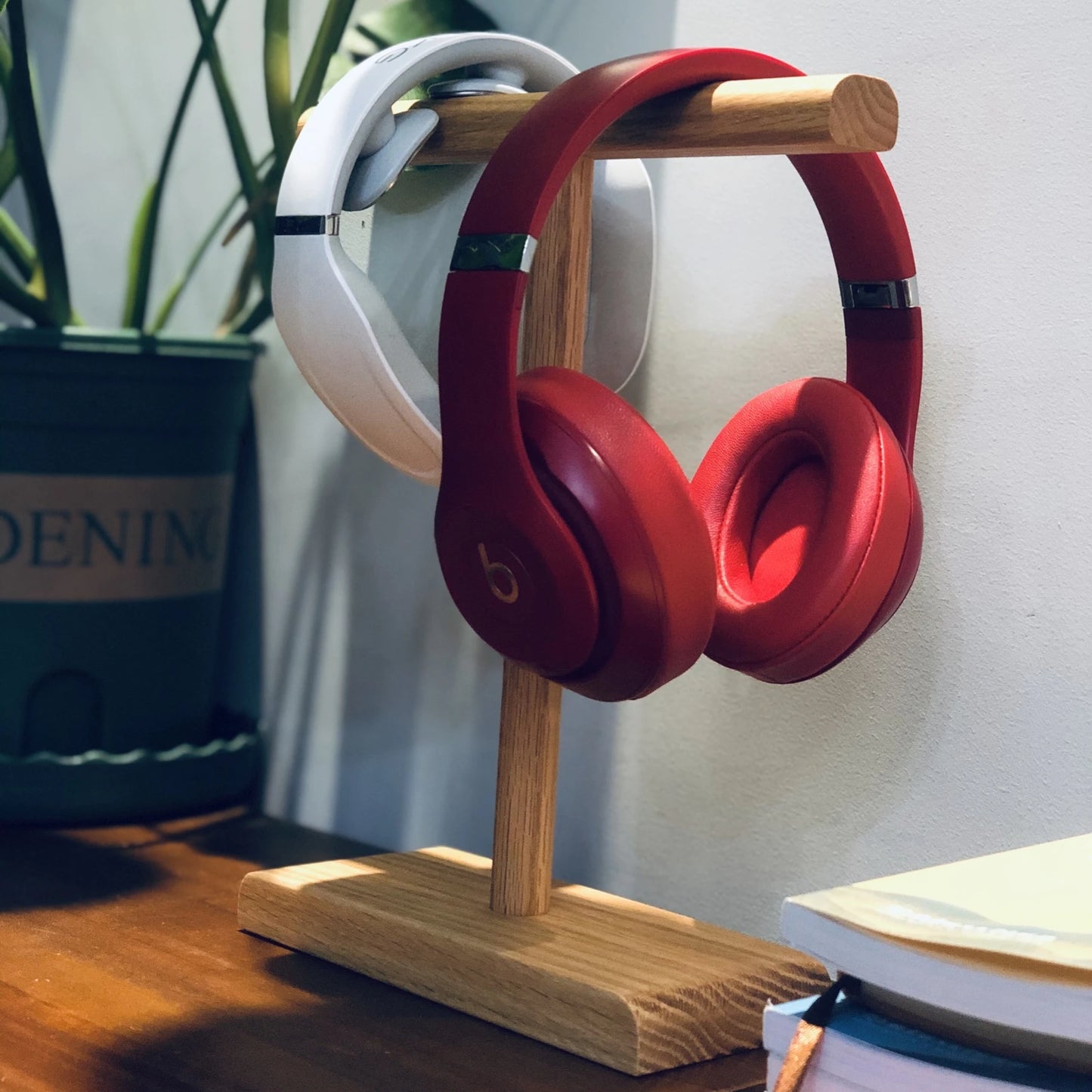 Soporte de Madera en T para Auriculares