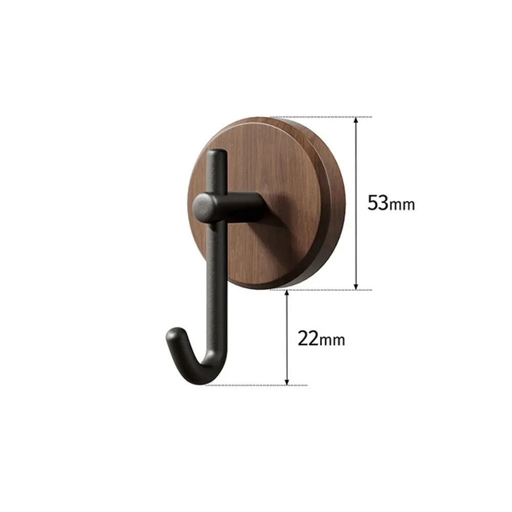 Gancho Autoadhesivo de Madera de Nogal – Organizador Decorativo para Llaves, Toallas o Abrigos