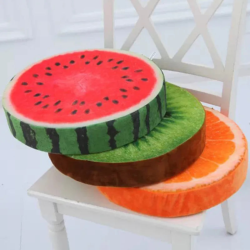Cojín Redondo de Fruta 3D