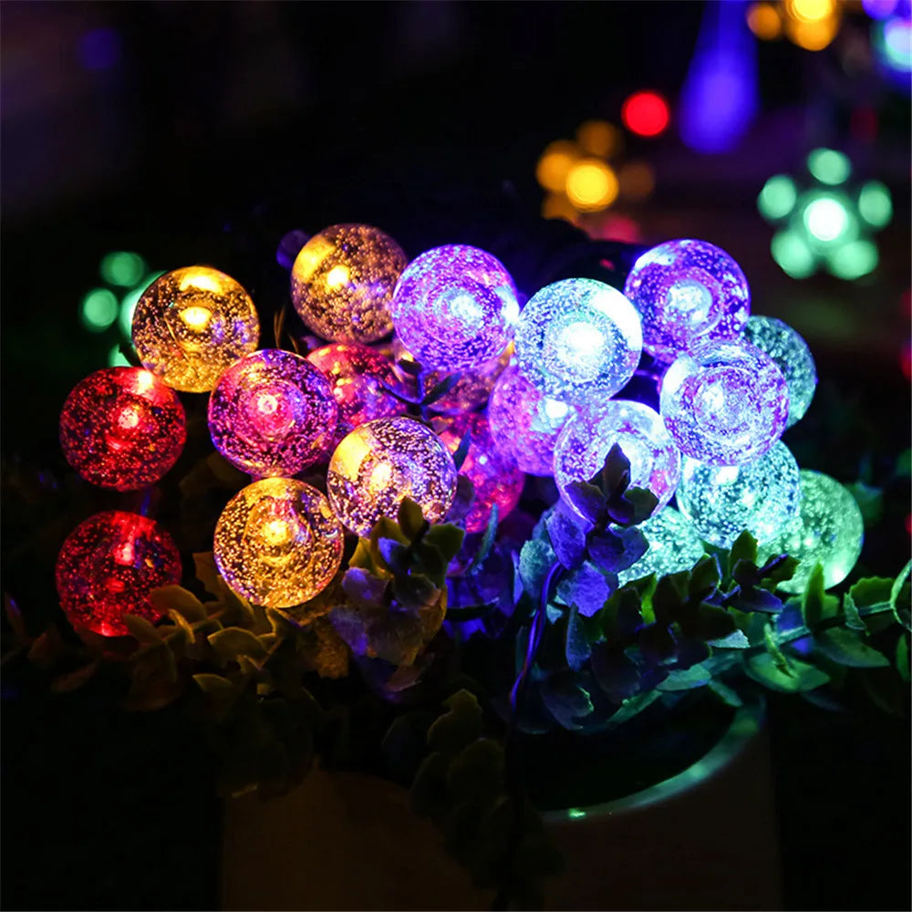 Guirnalda de Luces Solares LED Impermeables con Perlas