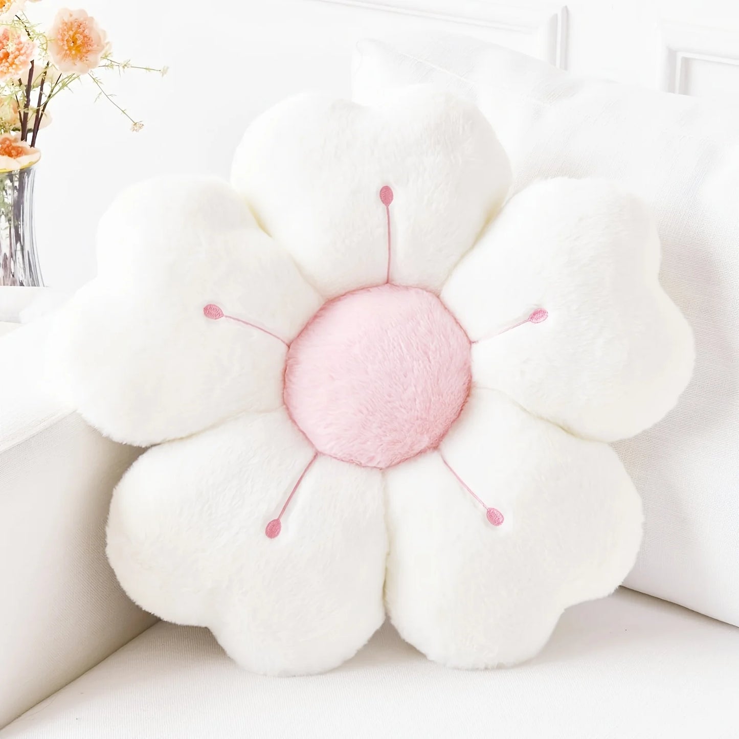 Cojín de Peluche en Forma de Margarita