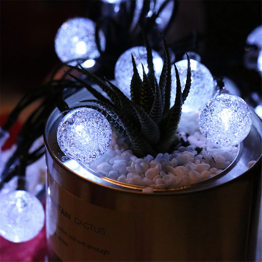 Guirnalda de Luces Solares LED Impermeables con Perlas