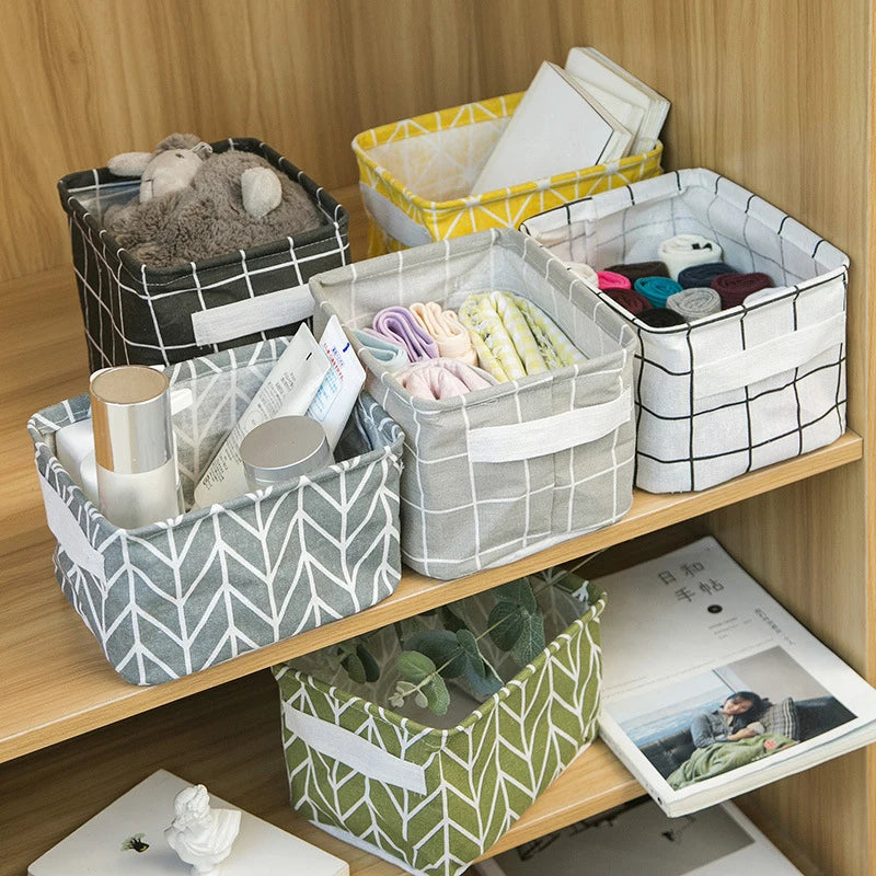 Cesta de Almacenaje Plegable de Lona con Asa