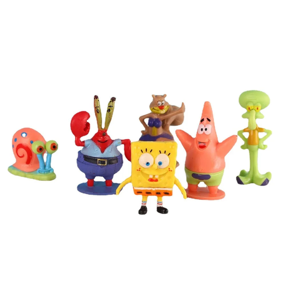 Decoración de Acuario – Set de 6 Figuras de Bob Esponja