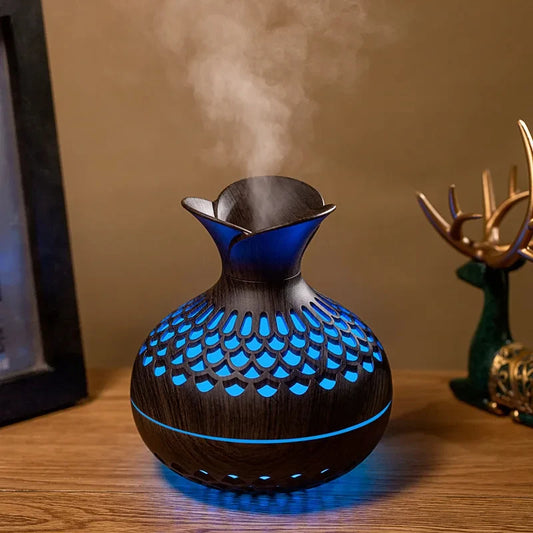 Mini Humidificador USB – 300 ml, Forma de Jarrón con Luces Nocturnas