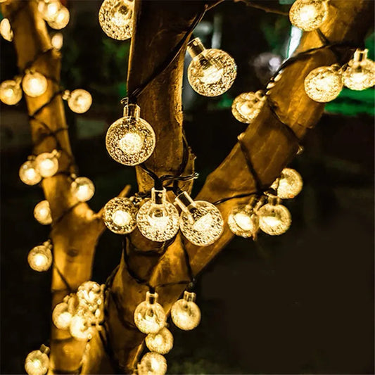 Guirnalda de Luces Solares LED Impermeables con Perlas