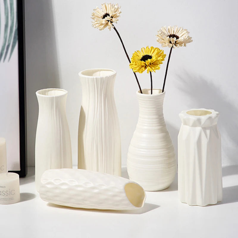 Jarrón Escandinavo de Plástico – Decoración Moderna para el Hogar