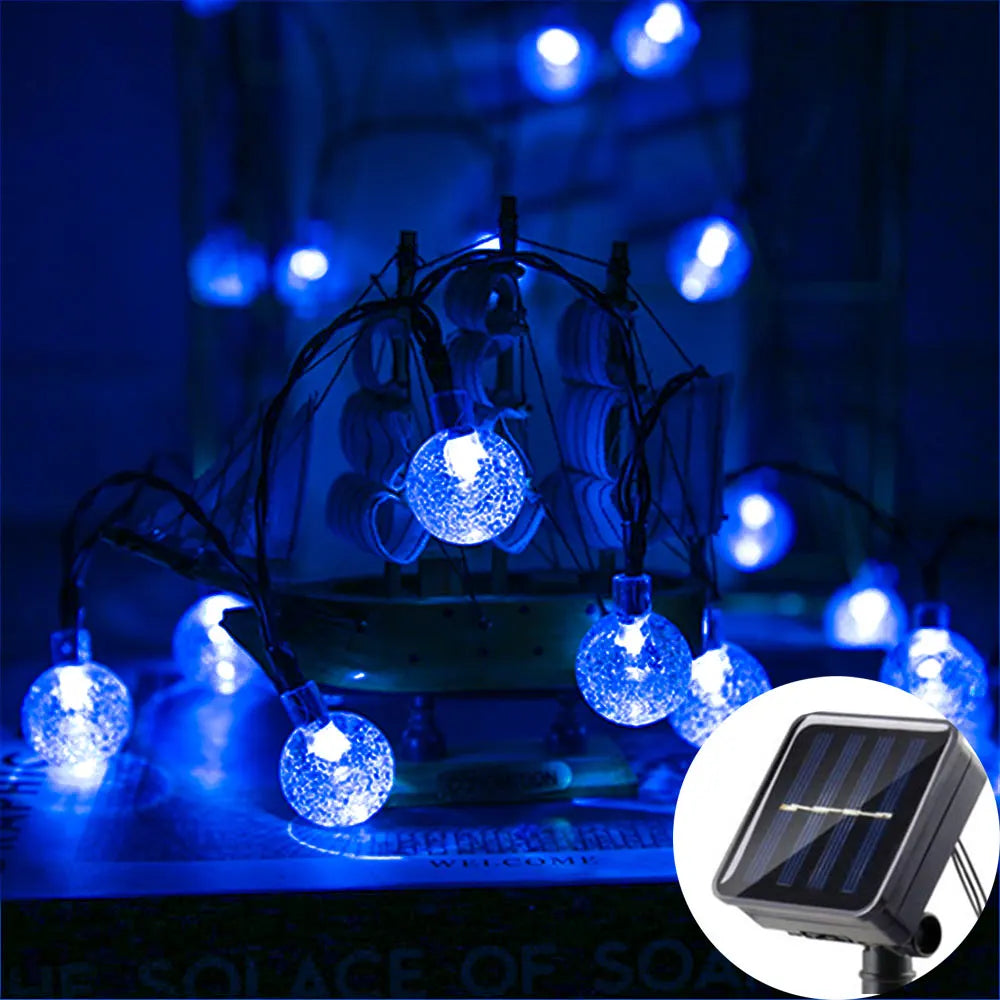 Guirnalda de Luces Solares LED Impermeables con Perlas