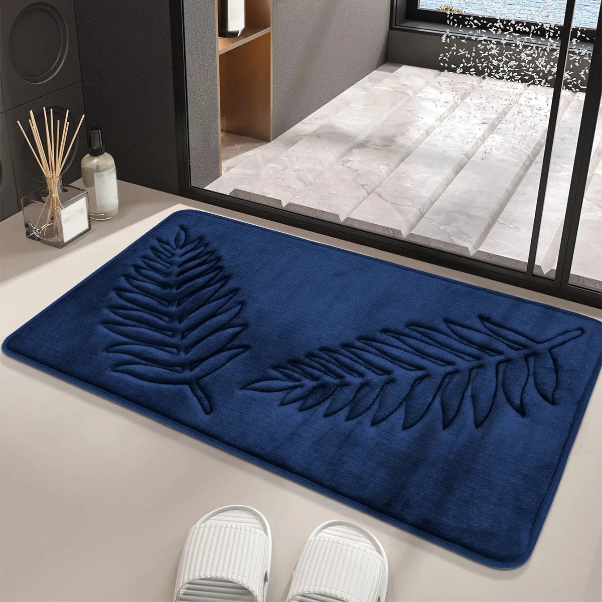 Alfombra de baño viscoelástica antideslizante, extra suave y cómoda