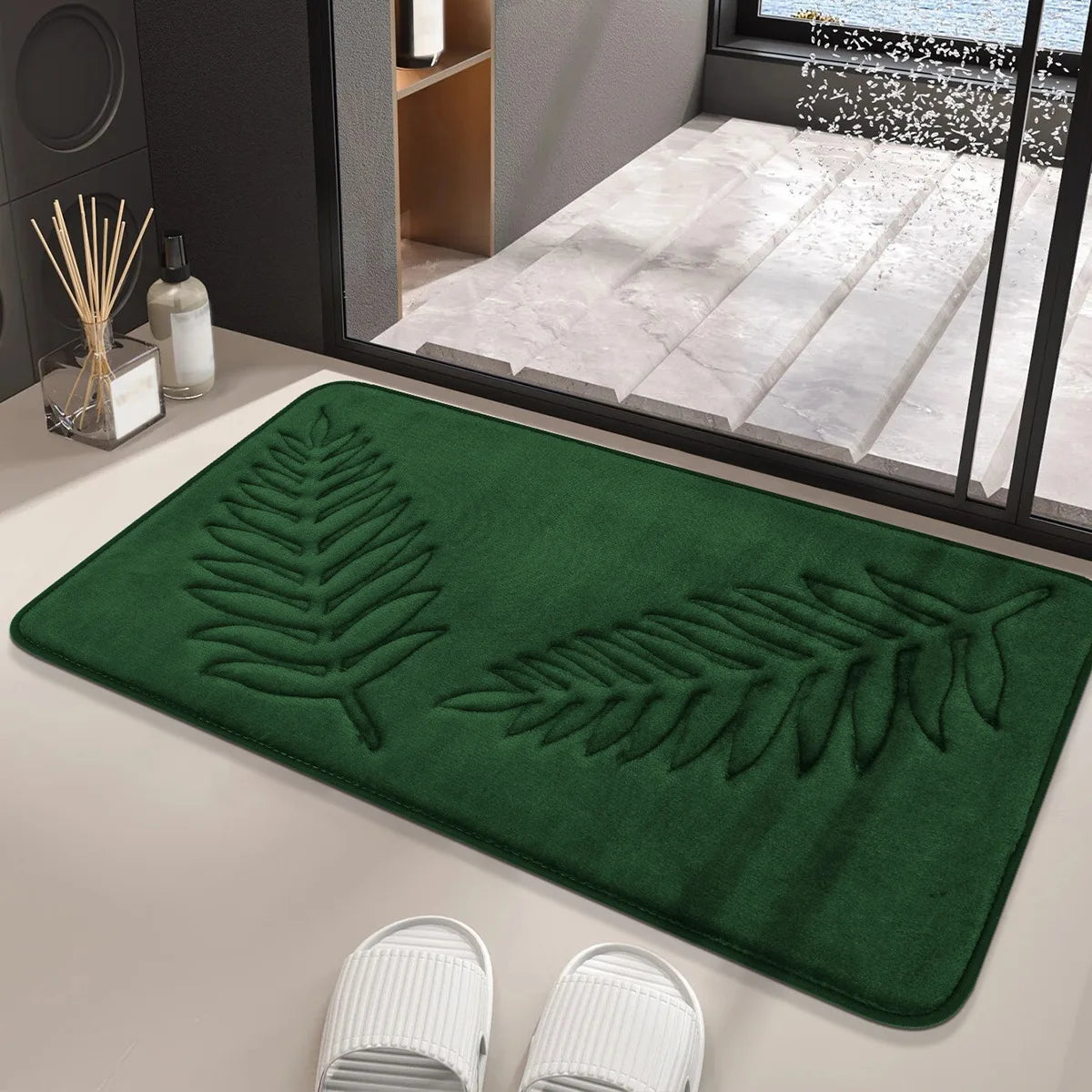 Alfombra de baño viscoelástica antideslizante, extra suave y cómoda