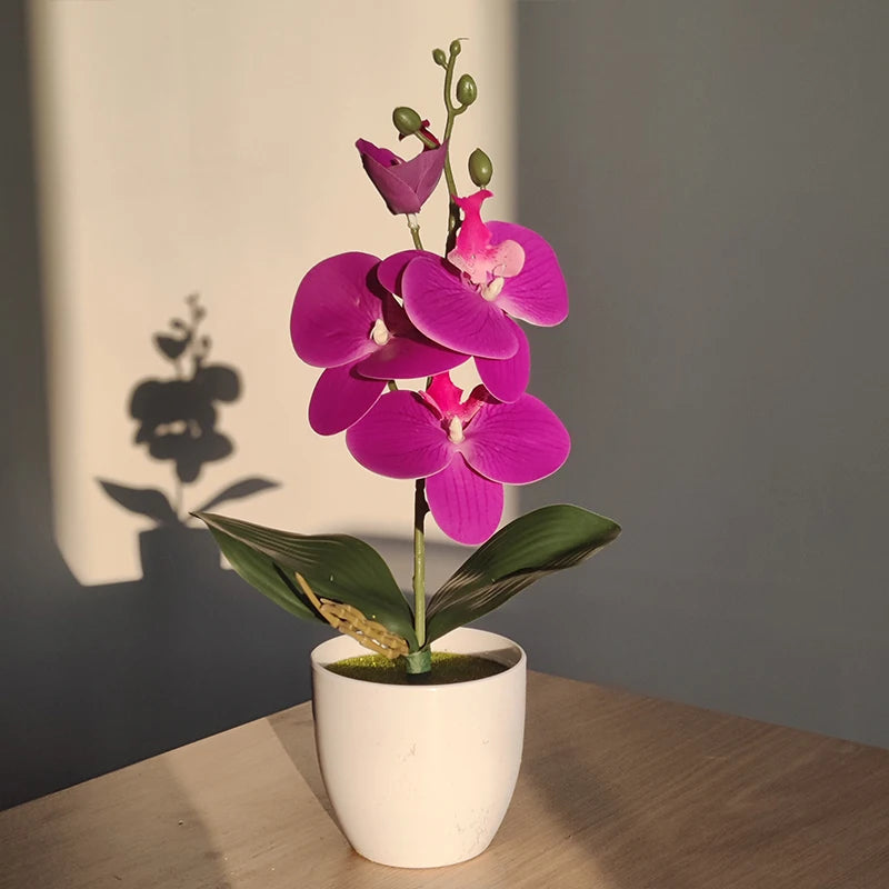 Orquídea mariposa artificial en maceta