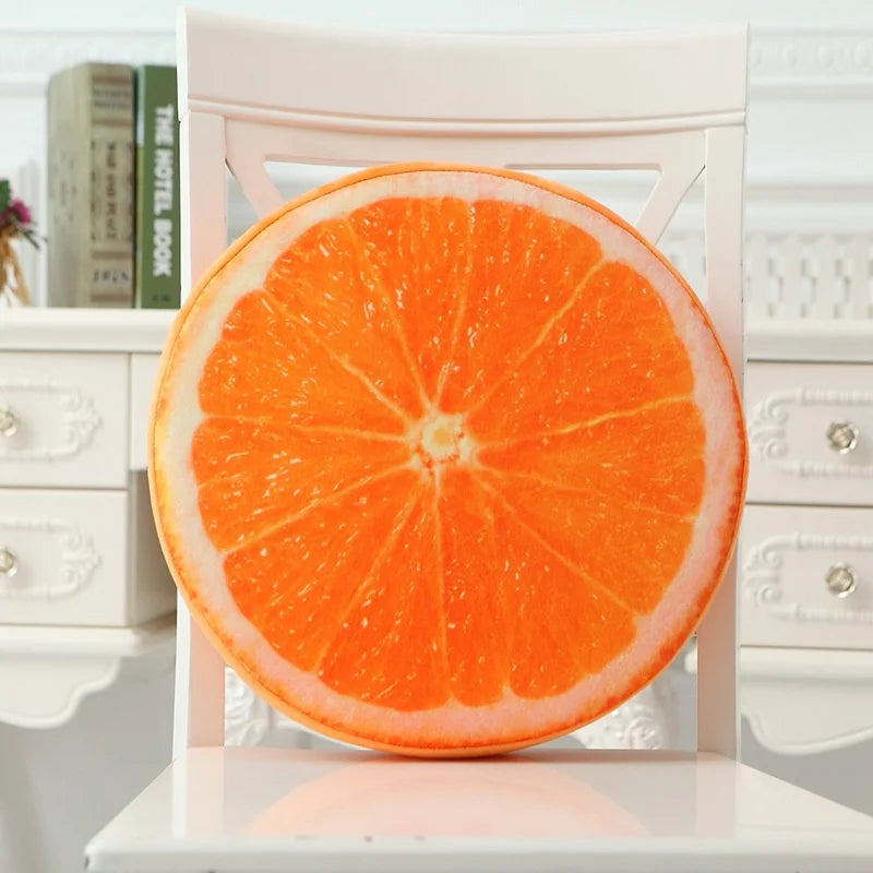 Cojín Redondo de Fruta 3D