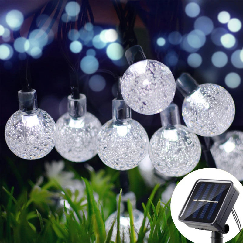 Guirnalda de Luces Solares LED Impermeables con Perlas