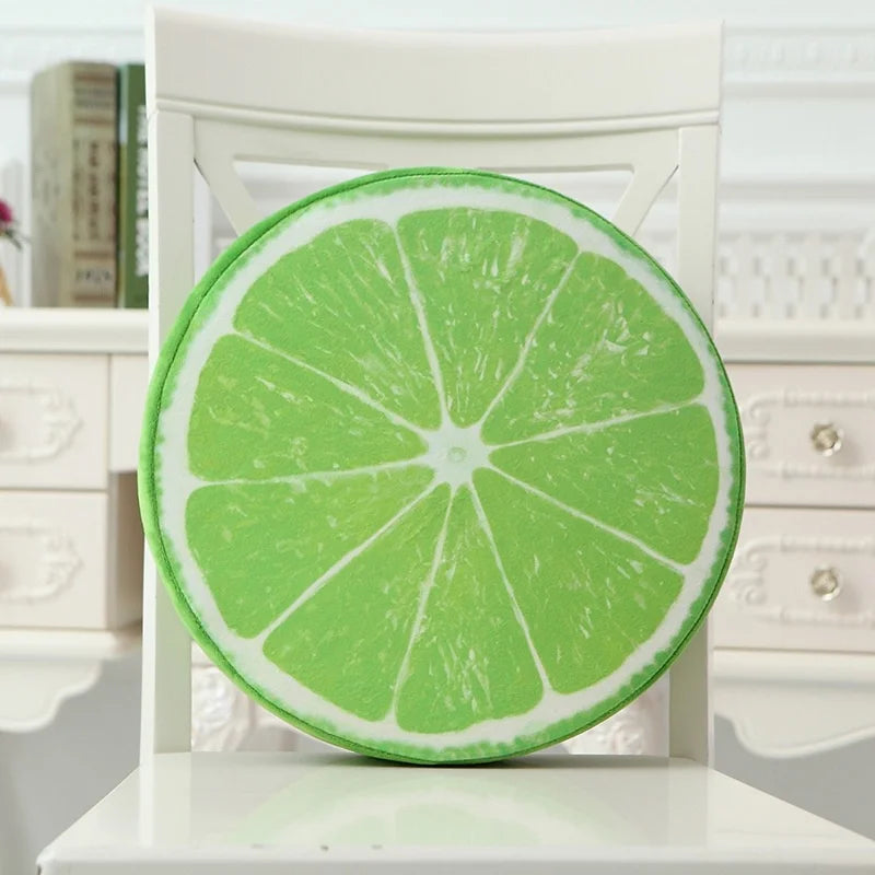 Cojín Redondo de Fruta 3D