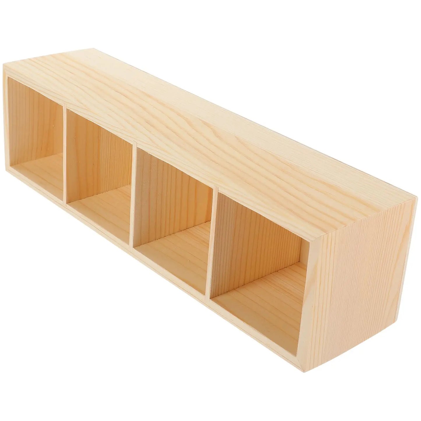 Organizador de Escritorio de Madera con 3 Compartimentos