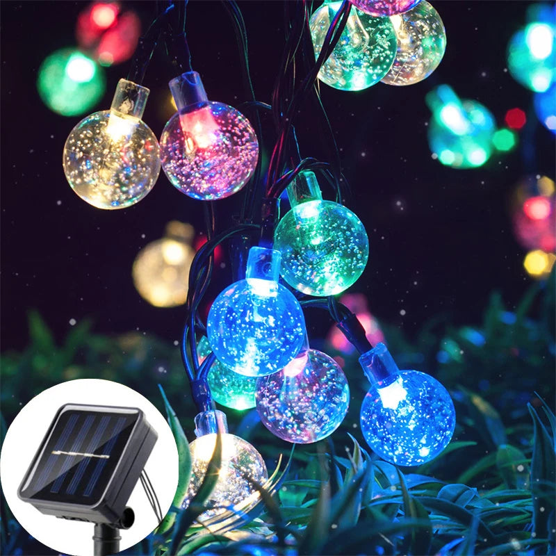 Guirnalda de Luces Solares LED Impermeables con Perlas
