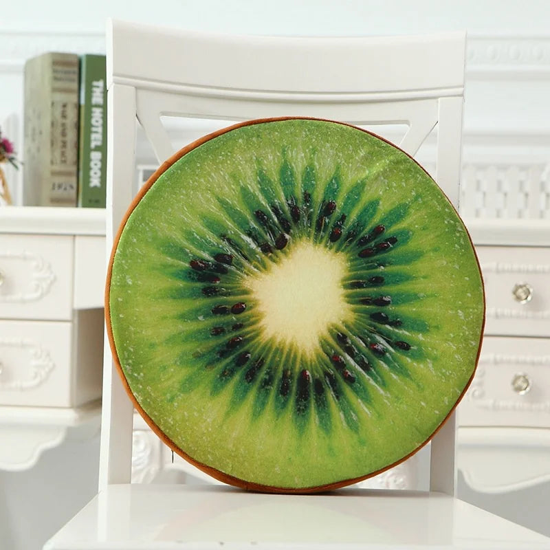 Cojín Redondo de Fruta 3D
