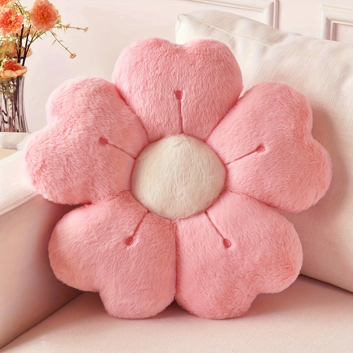 Cojín de Peluche en Forma de Margarita