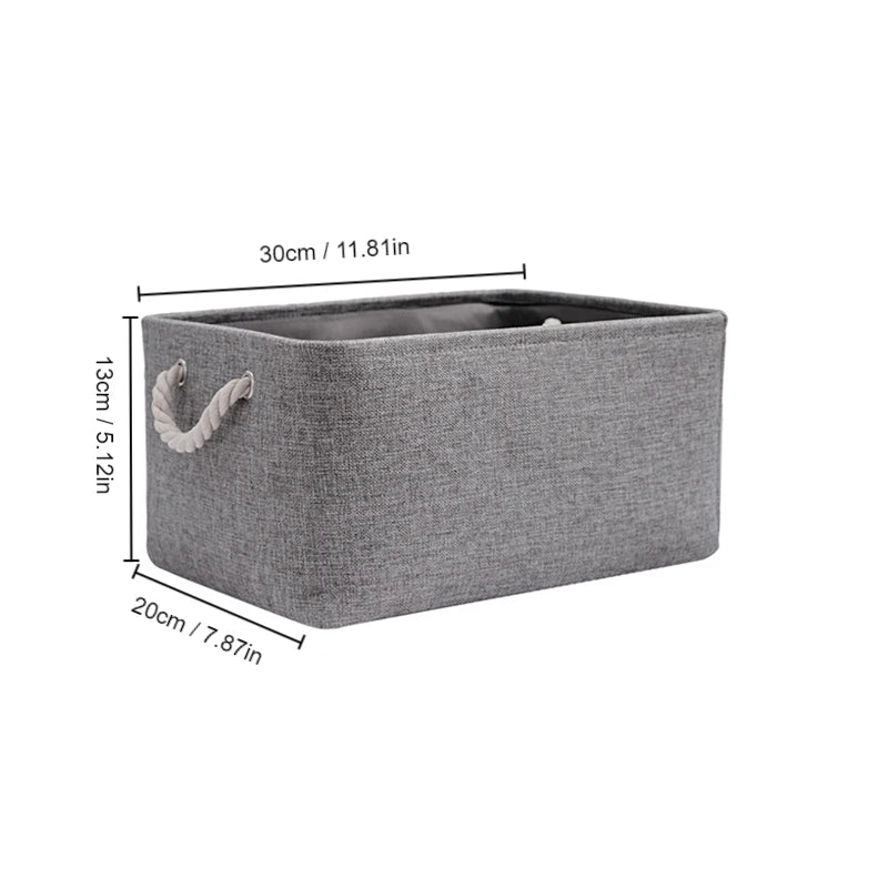 Cesta de Almacenaje Plegable de Lino con Asa