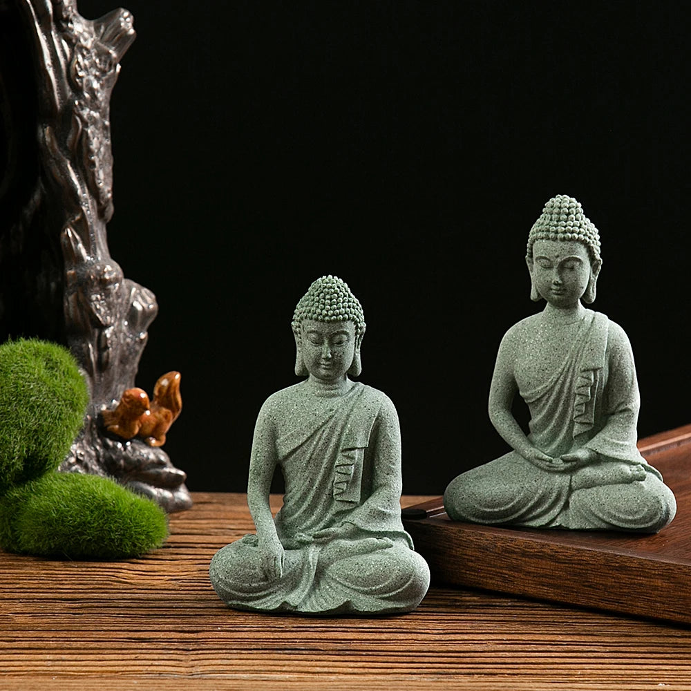 Estatua Buddha pequeña para decoración Zen