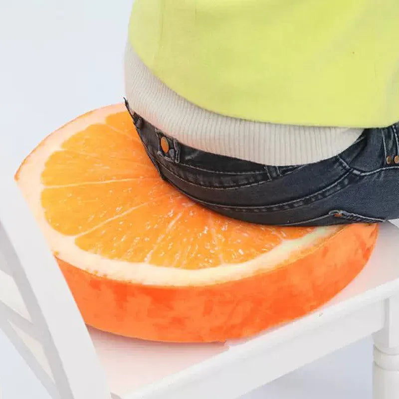 Cojín Redondo de Fruta 3D