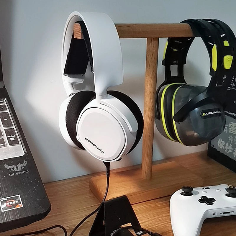 Soporte de Madera en T para Auriculares