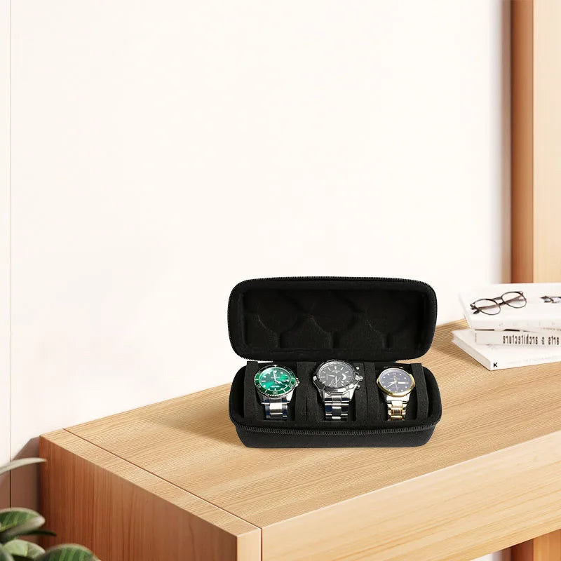 Estuche de Viaje para Relojes con 3 Compartimentos