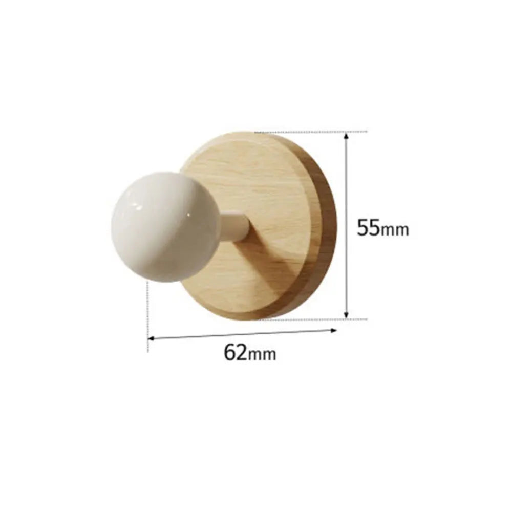Gancho Autoadhesivo de Madera de Nogal – Organizador Decorativo para Llaves, Toallas o Abrigos